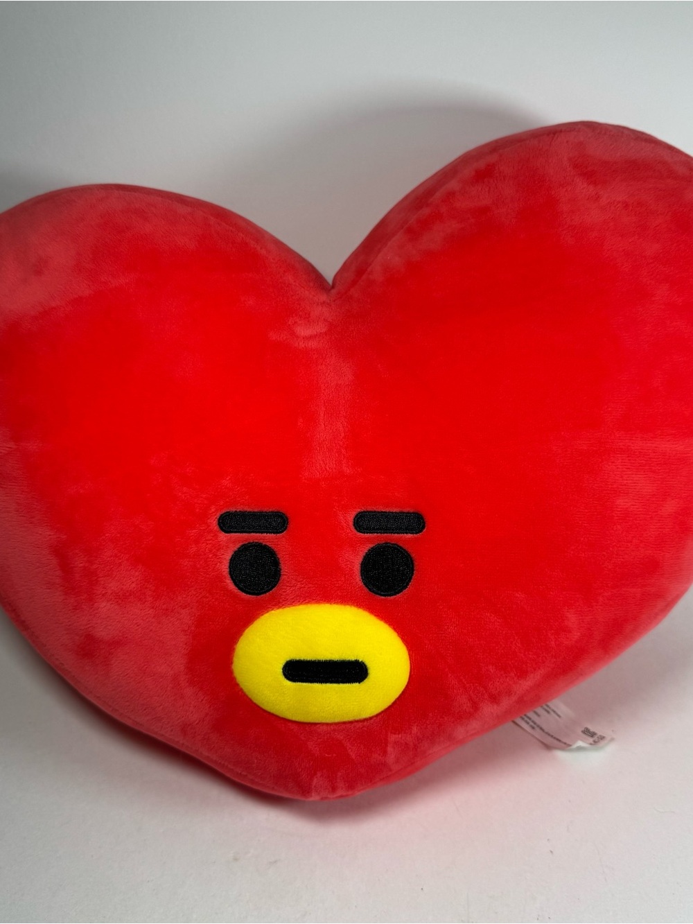 BT21 Plush Tata Heart Pillow Red Yellow 15"x12" Stuffed Toy BT Line Friends